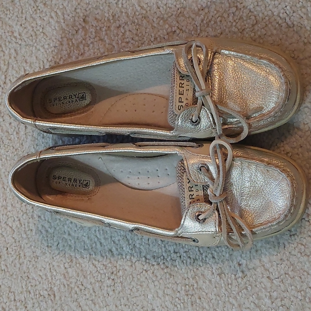 Sperry Metallic Gold Boat Shoes